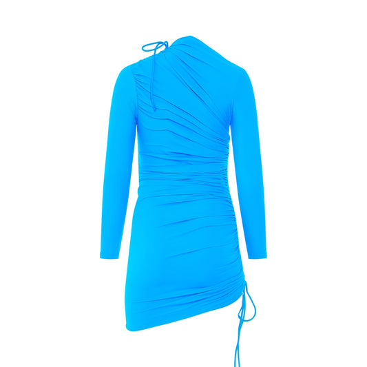 Mini Matte Spandex Dress in Cyan