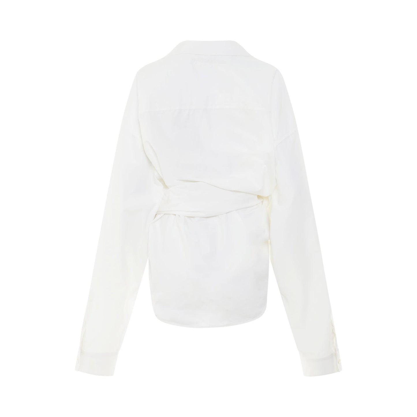 Poplin Wrap Oversized Shirt in White