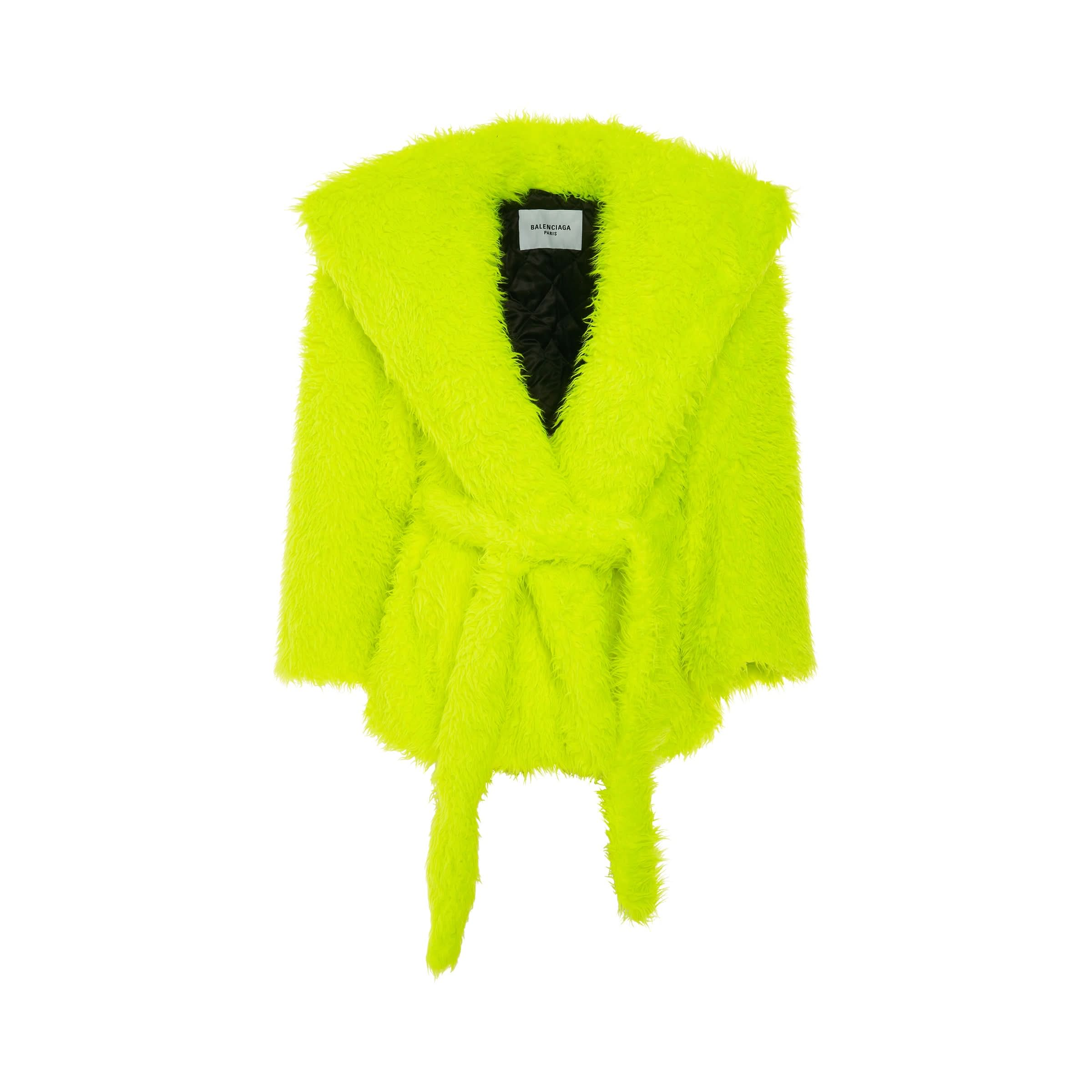 Teddy Sleeve Jacket in Fluo Yellow