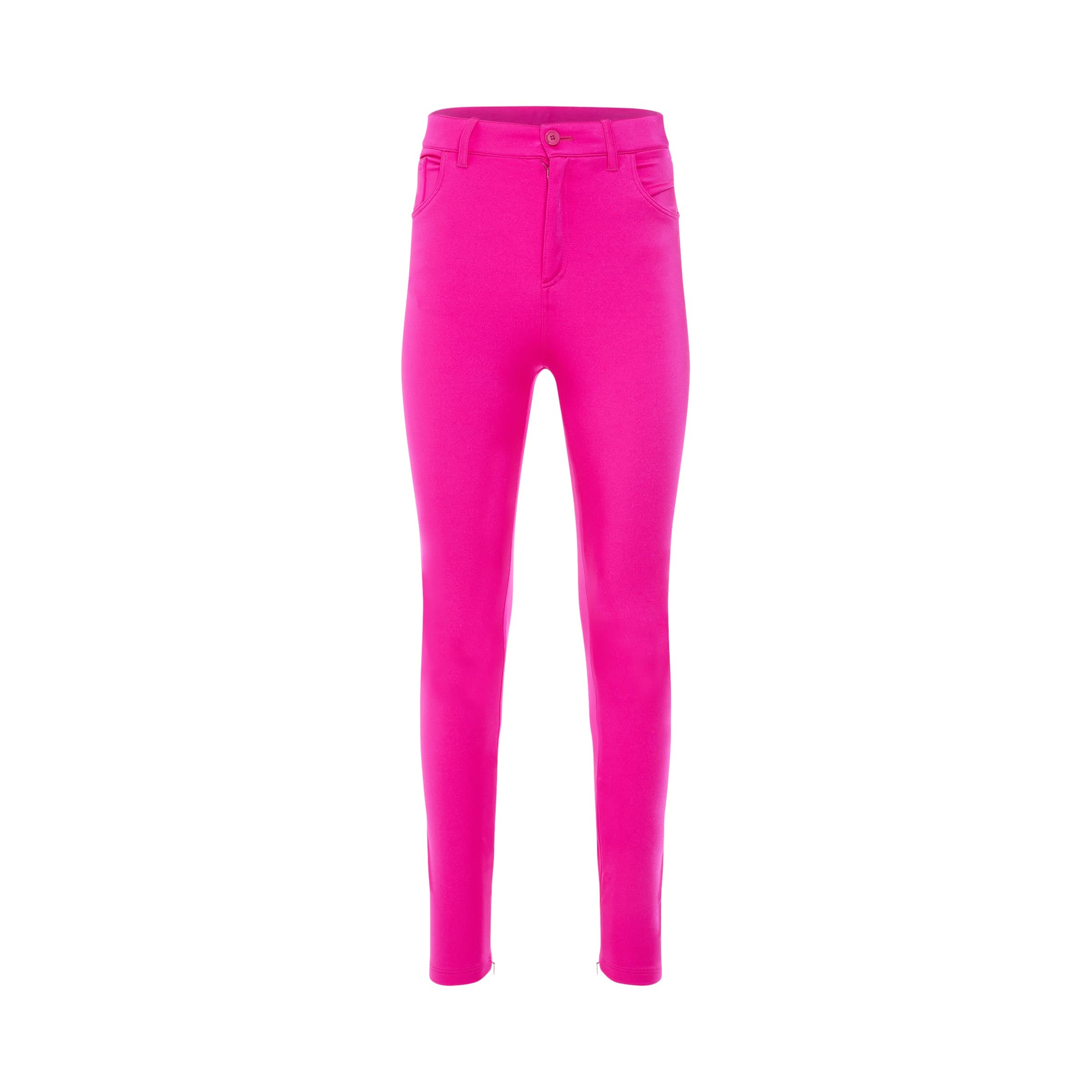 Stretch Bonded Spandex Leggings in Lipstick Pink