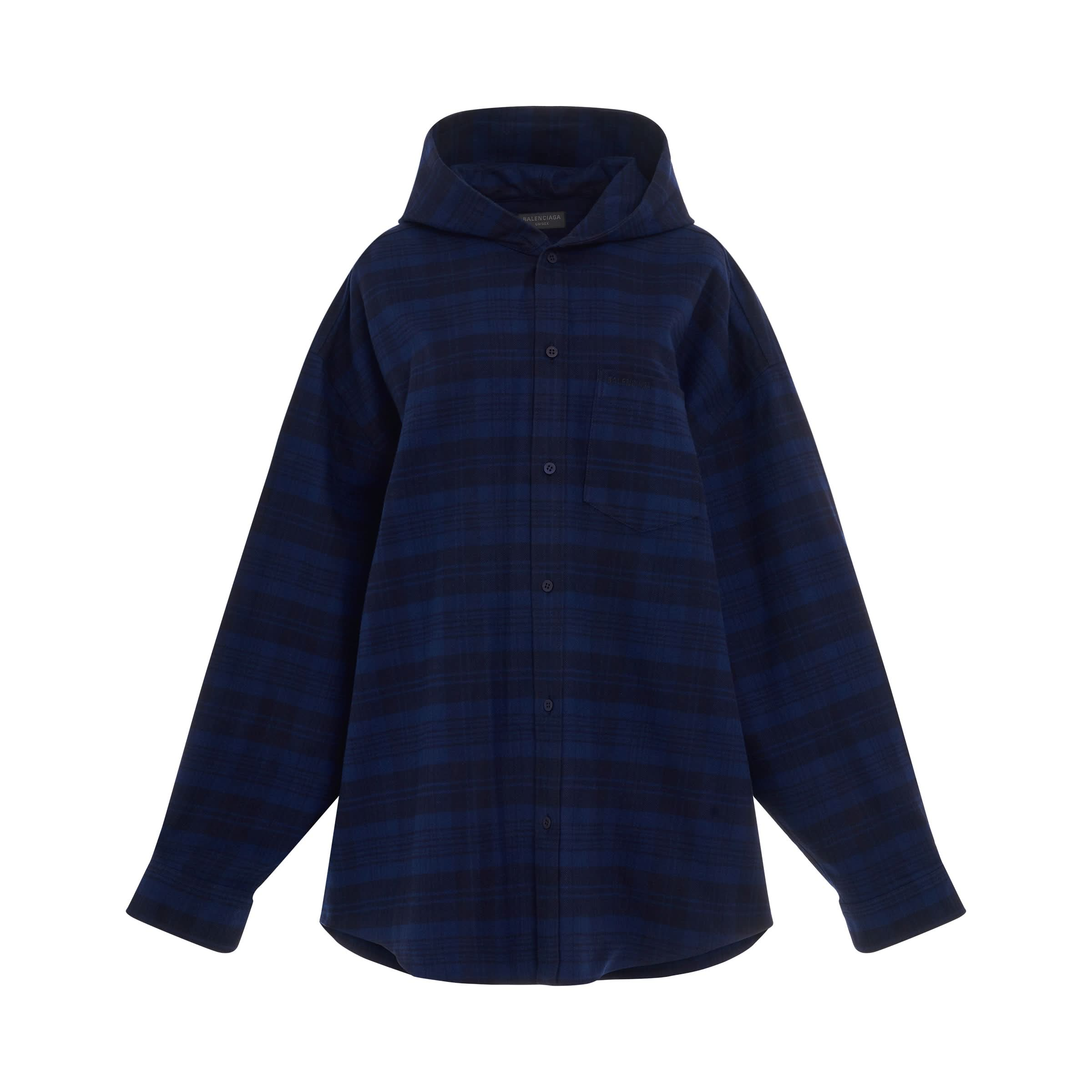 Hooded Shirt in Blue/Navy