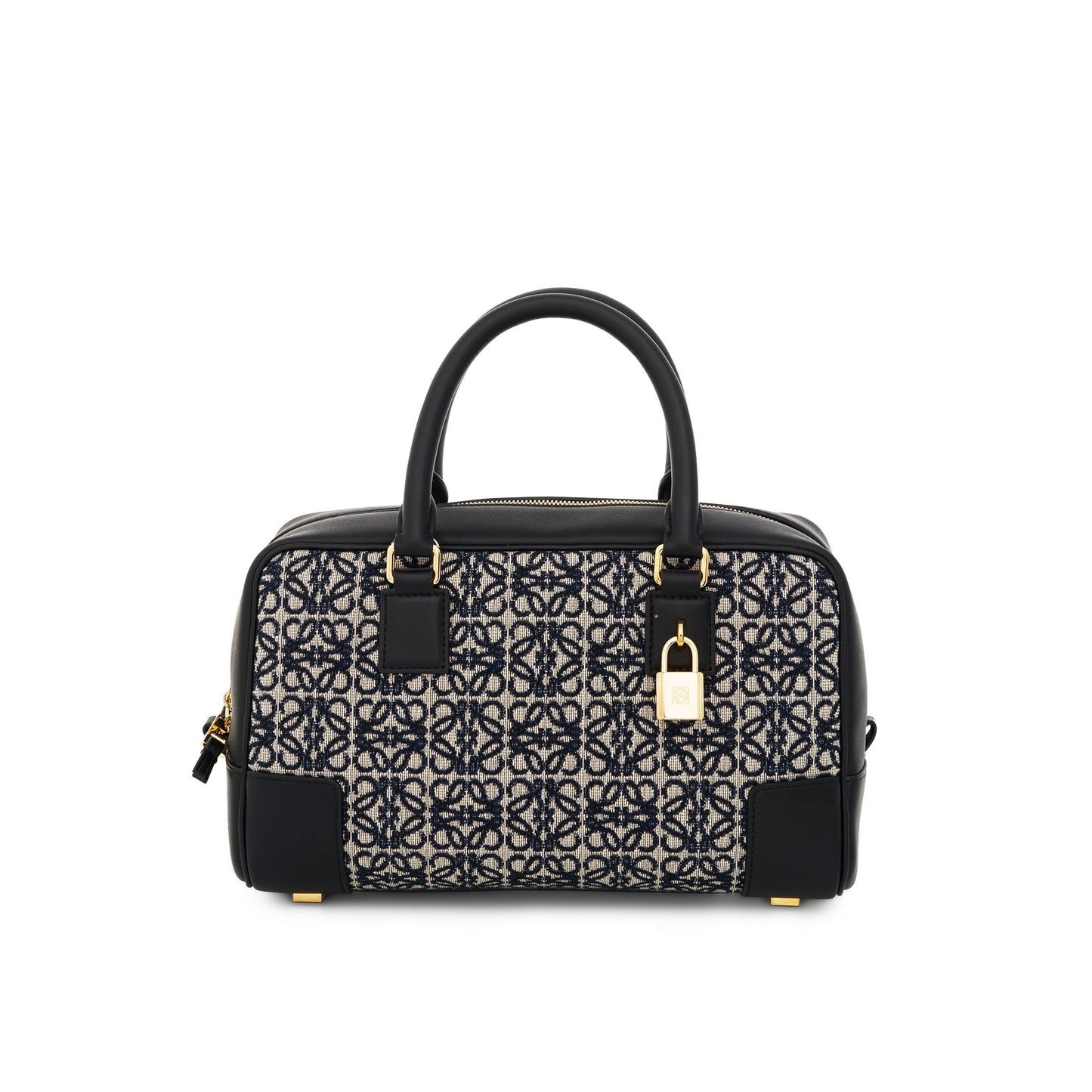 Amazona 23 Bag in Anagram Jacquard and Calfskin in Navy