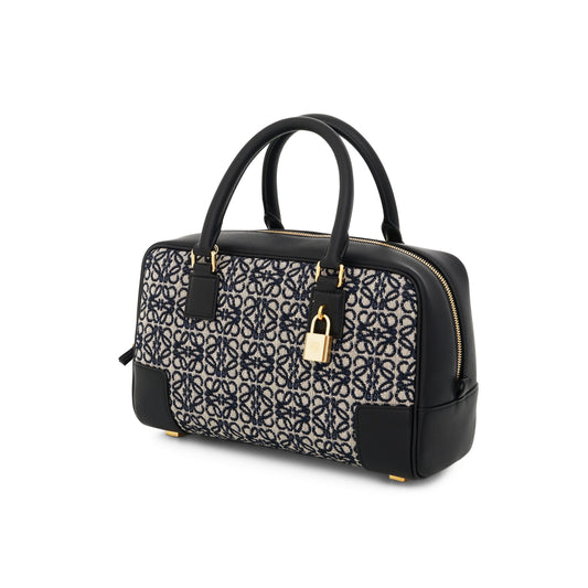 Amazona 23 Bag in Anagram Jacquard and Calfskin in Navy