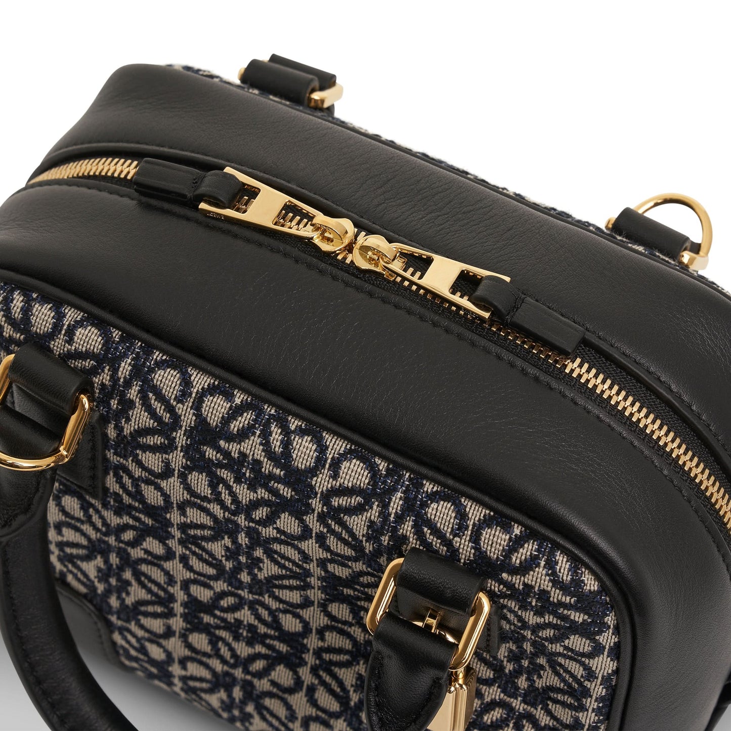 Amazona 16 Square Bag in Anagram Jacquard and Calfskin in Navy