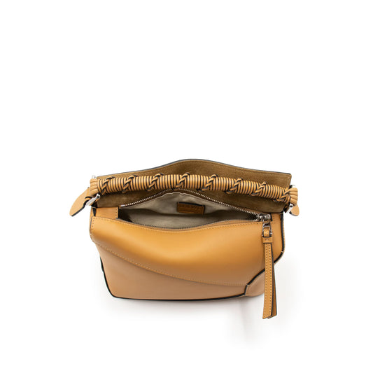 Small Puzzle Edge Bag in Nappa Calfskin in Warm Desert