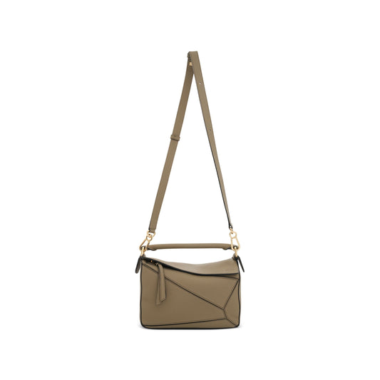 Small Puzzle Bag in Soft Grained Calfskin Leather in Artichoke Green