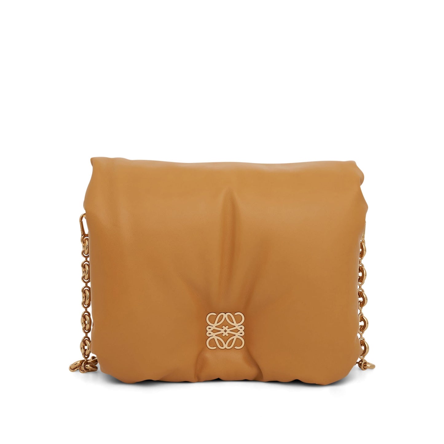 Puffer Goya Bag in Shiny Nappa Lambskin in Camel