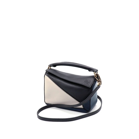 Mini Puzzle Bag in Classic Calfskin in Black/Angora