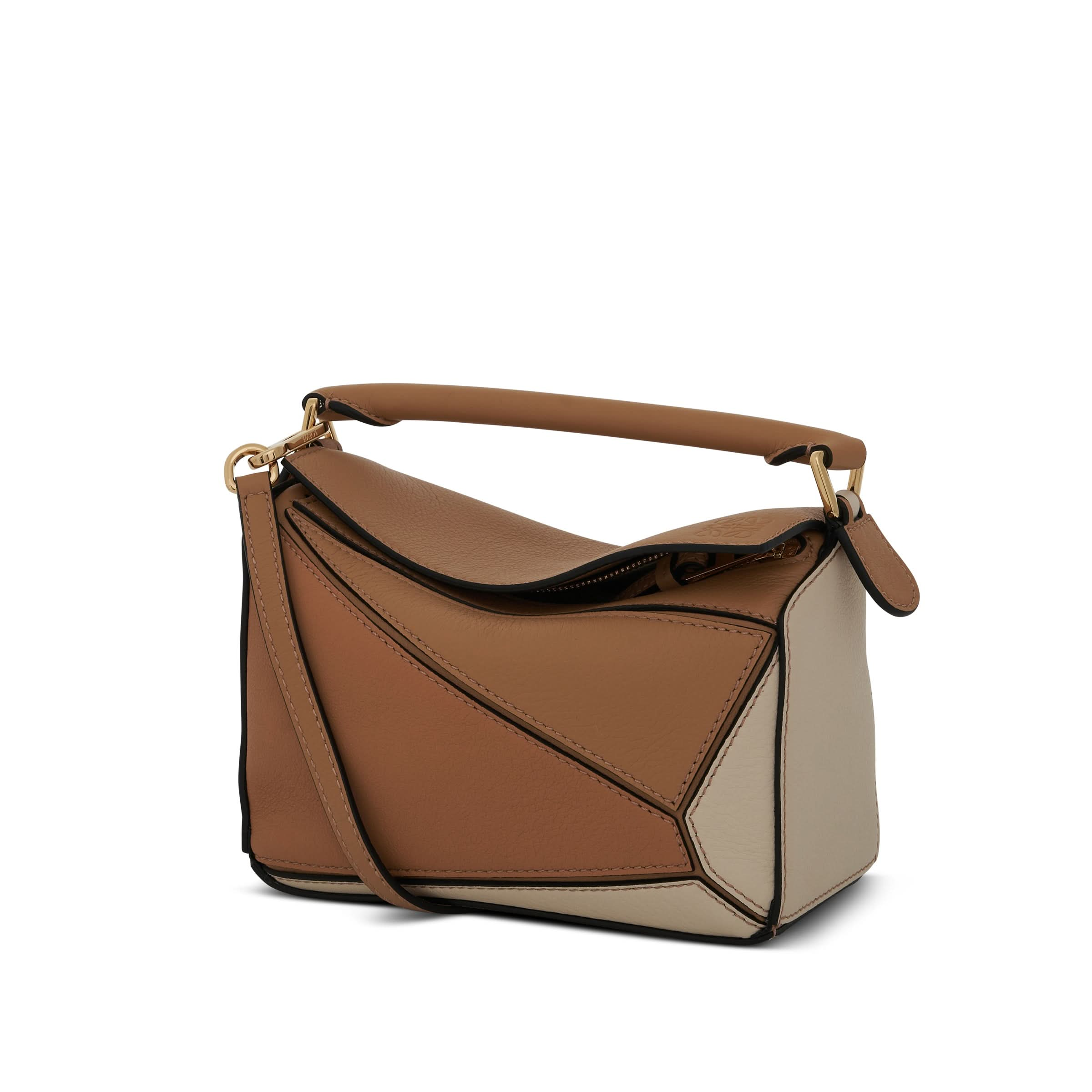 Mini Puzzle Bag in Classic Calfskin in Dune/Warm Desert