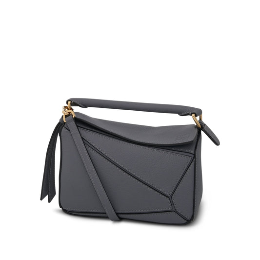 Mini Puzzle Bag in Soft Grained Calfskin in Asphalt Grey