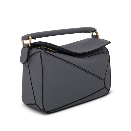 Mini Puzzle Bag in Soft Grained Calfskin in Asphalt Grey