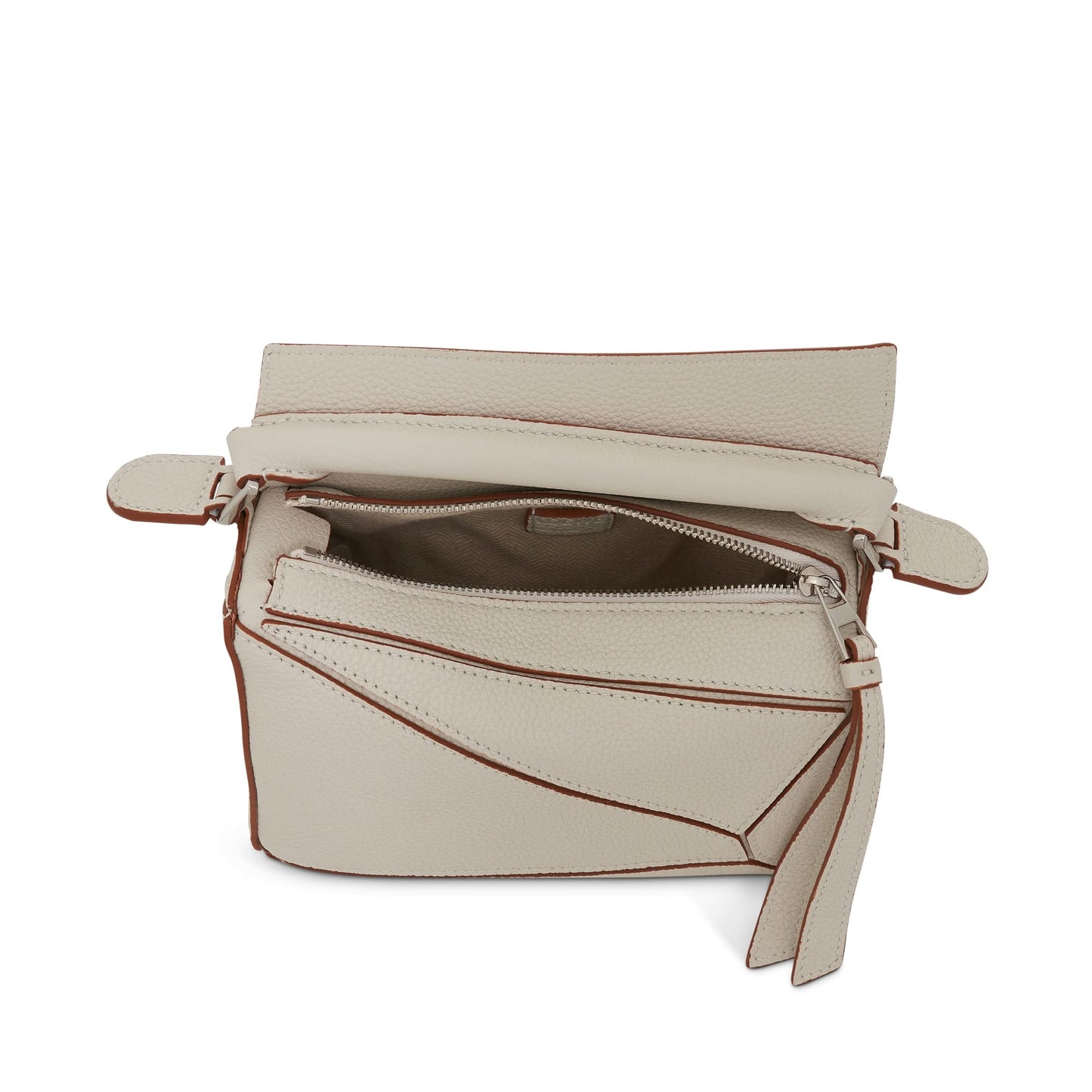 Mini Puzzle Bag in Soft Grained Calfskin in Soft White