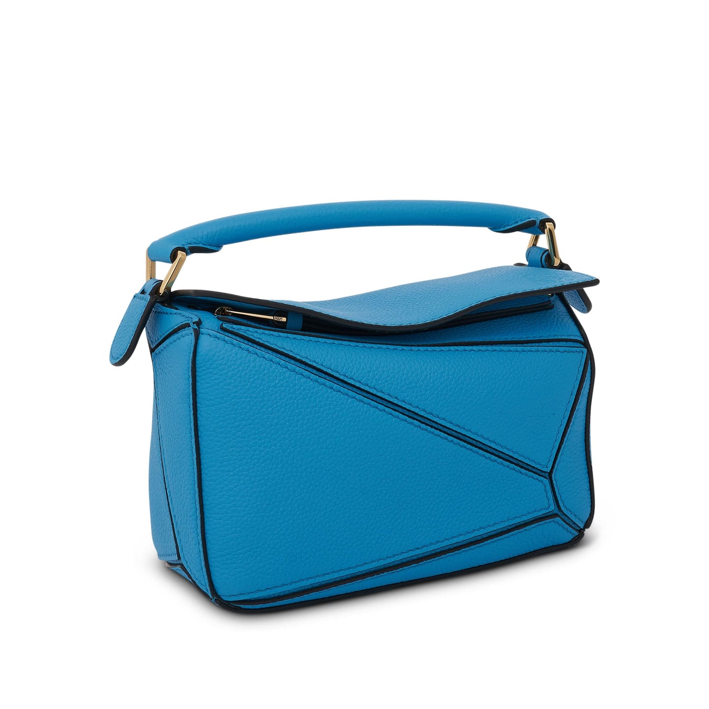 Mini Puzzle Bag in Soft Grained Calfskin in Cyan