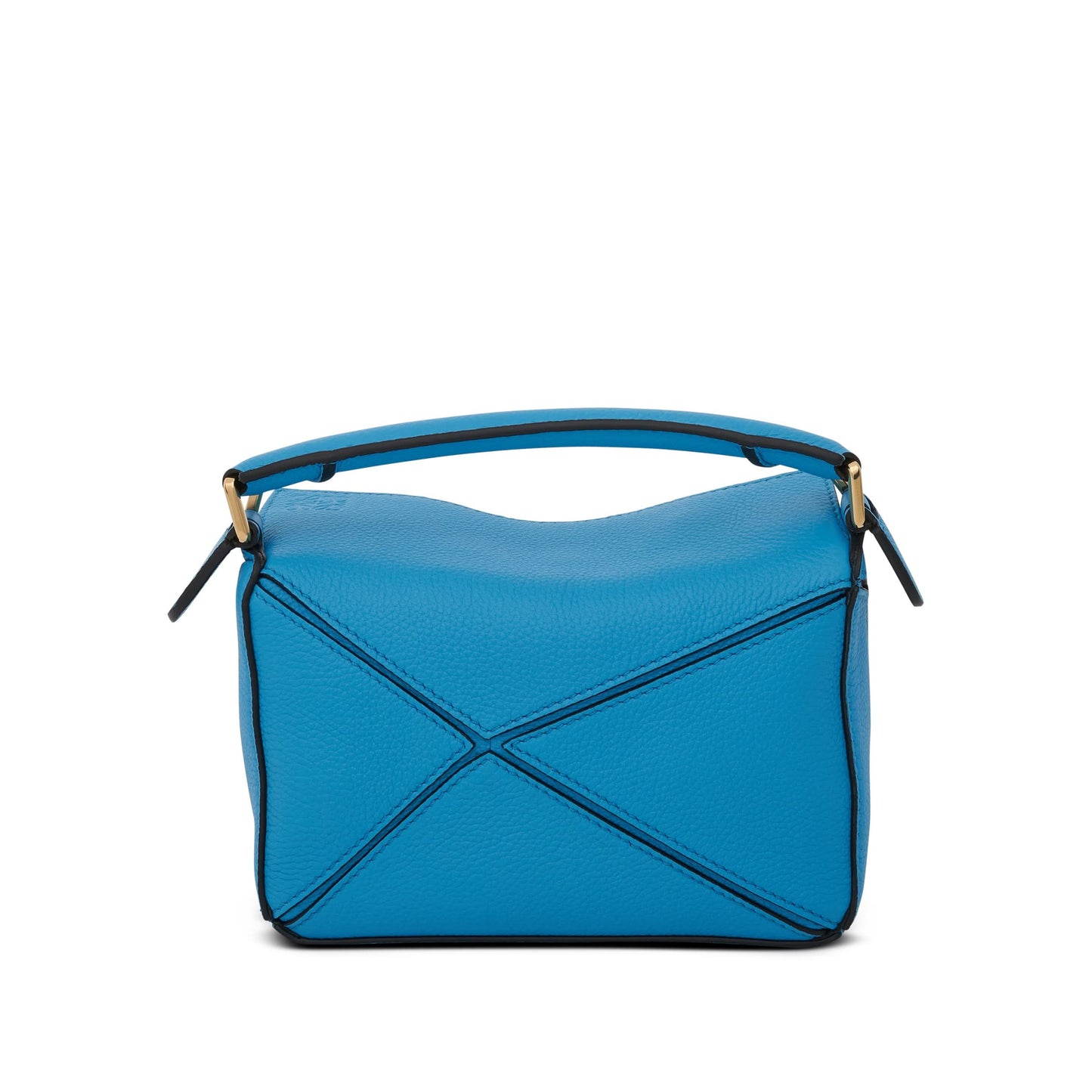 Mini Puzzle Bag in Soft Grained Calfskin in Cyan