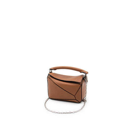 Nano Puzzle Bag in Classic Calfskin in Tan