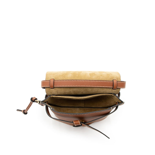 Mini Gate Dual Bag in Soft Calfskin in Rust Color