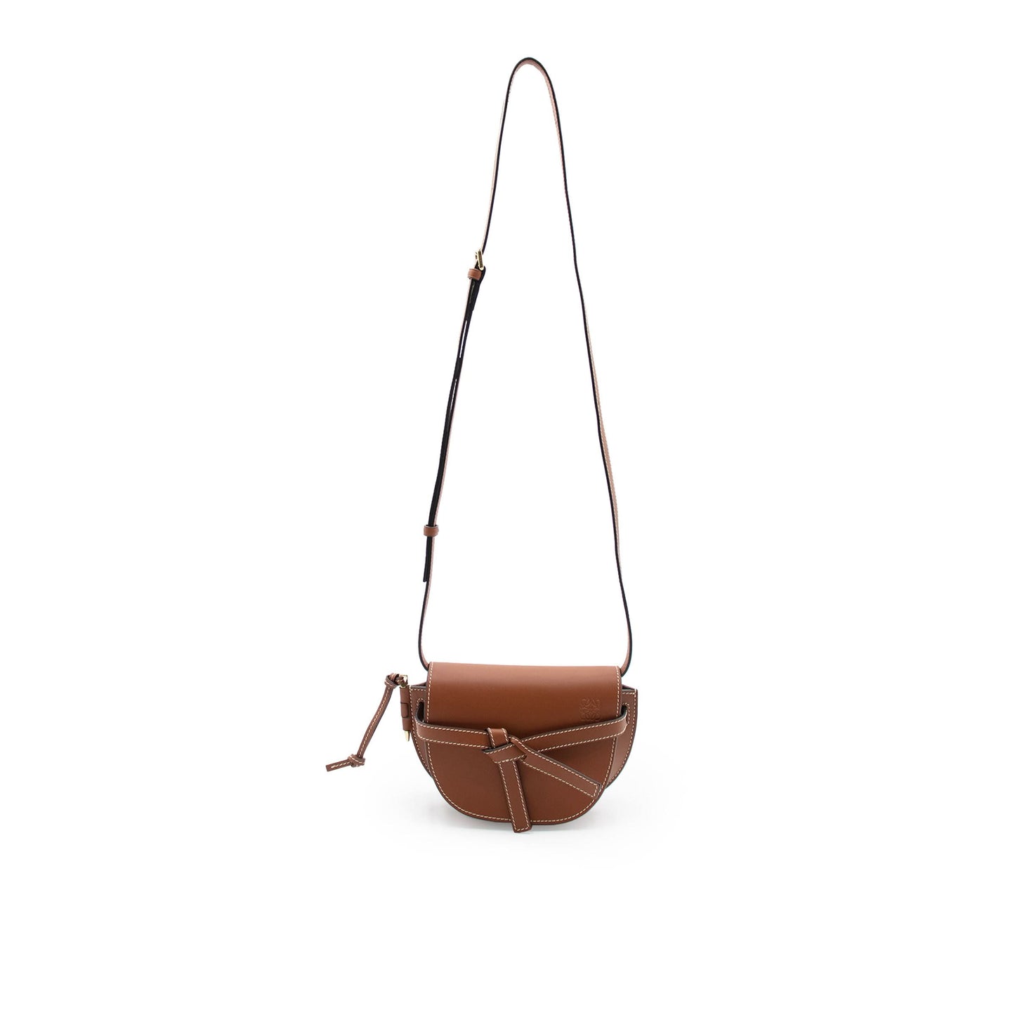 Mini Gate Dual Bag in Soft Calfskin in Rust Color