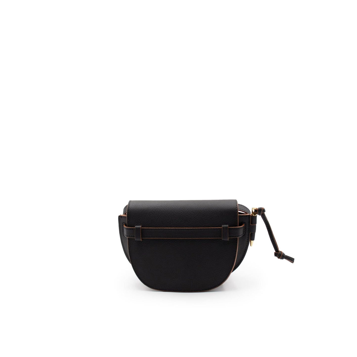 Mini Gate Dual Bag in Pebble Grain Calfskin in Black