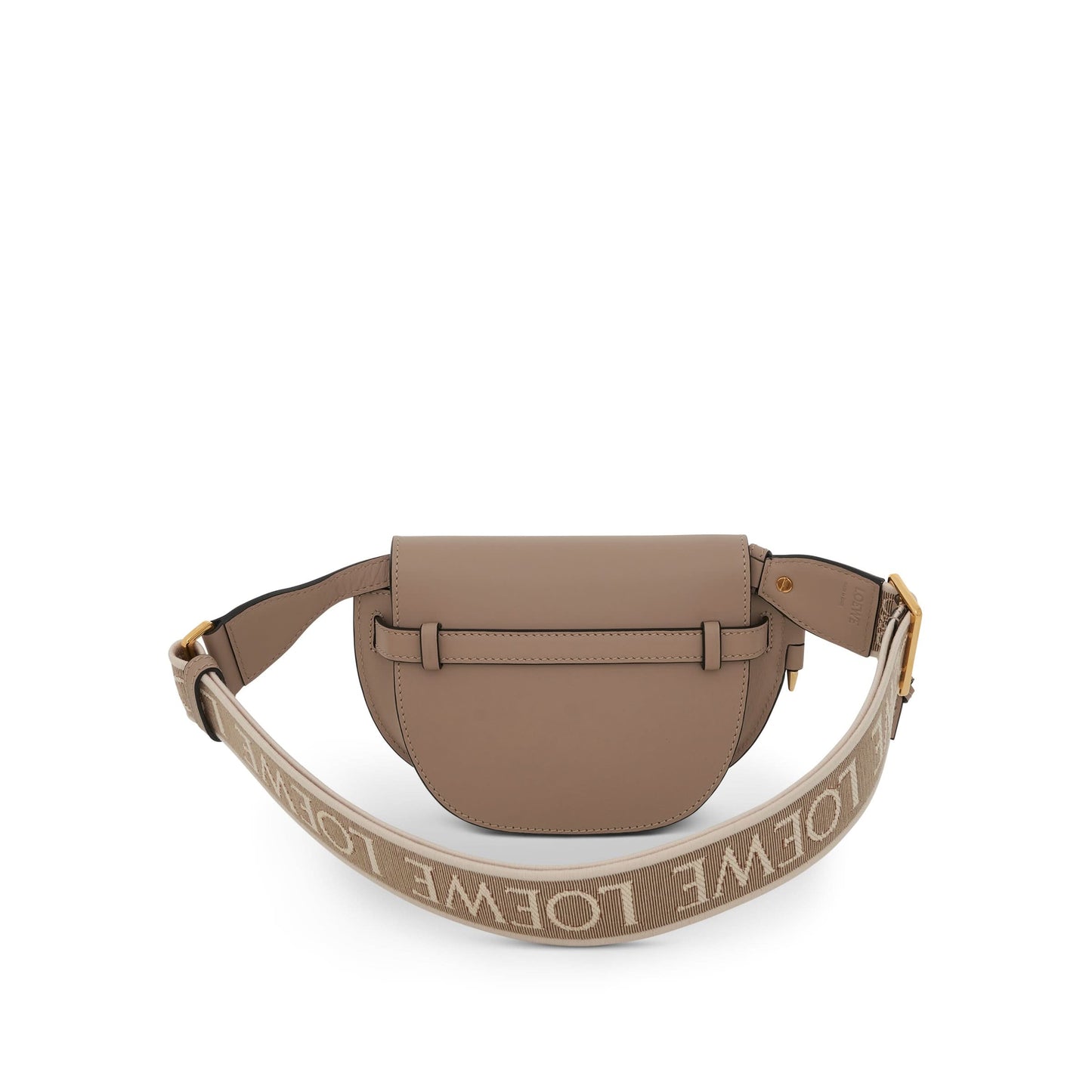 Mini Gate Dual Bag in Soft Calfskin and Jacquard Strap in Sand