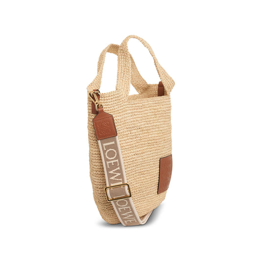 Mini Slit Bag in Raffia and Calfskin in Natural