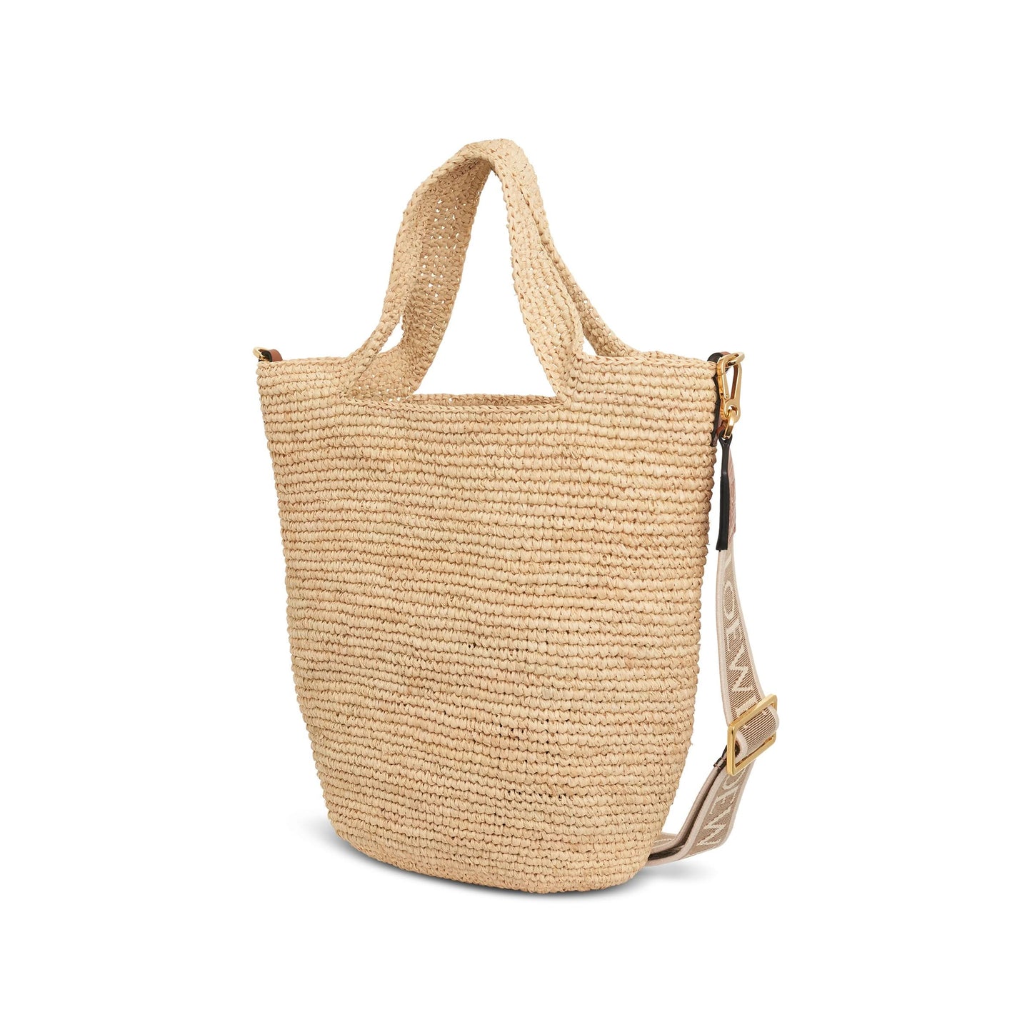 Mini Slit Bag in Raffia and Calfskin in Natural