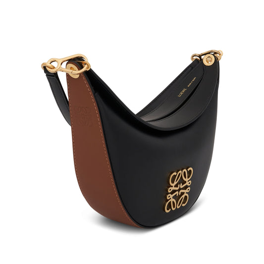 Small Loewe Luna Bag in Satin Calfskin in Black