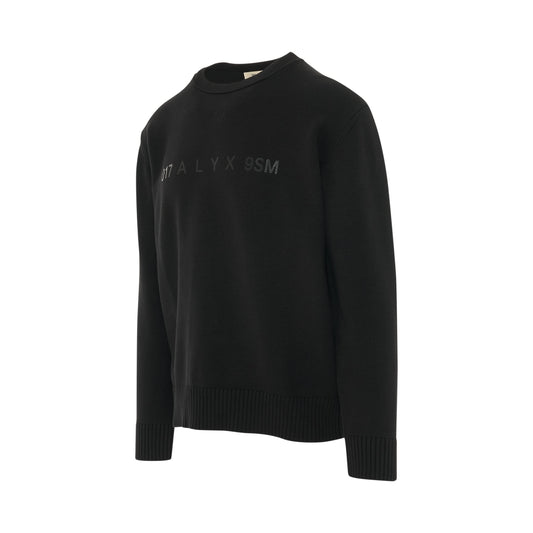 Logo Crewneck Knit Sweater in Black