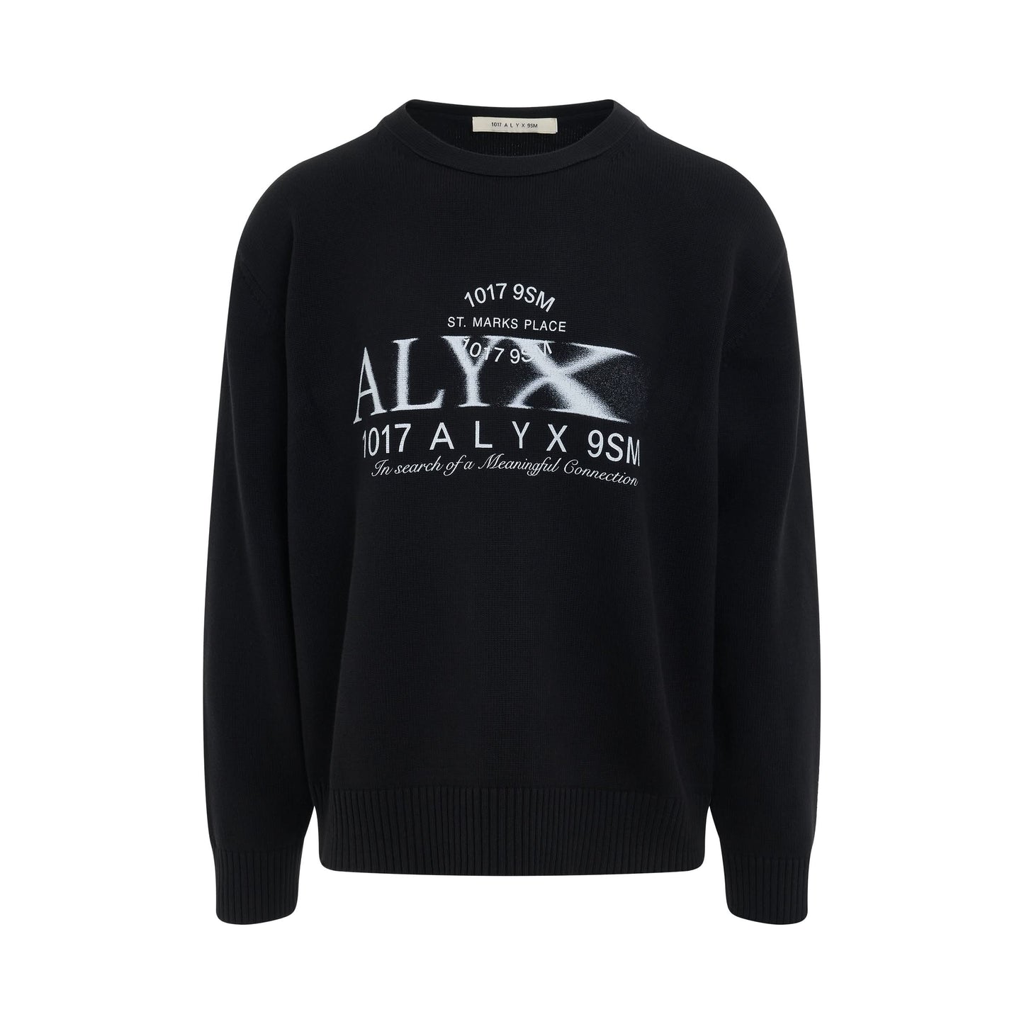 Graphic Crewneck Sweater in Black