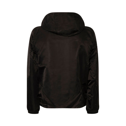 Zipped Hoodie Windbreaker in Black