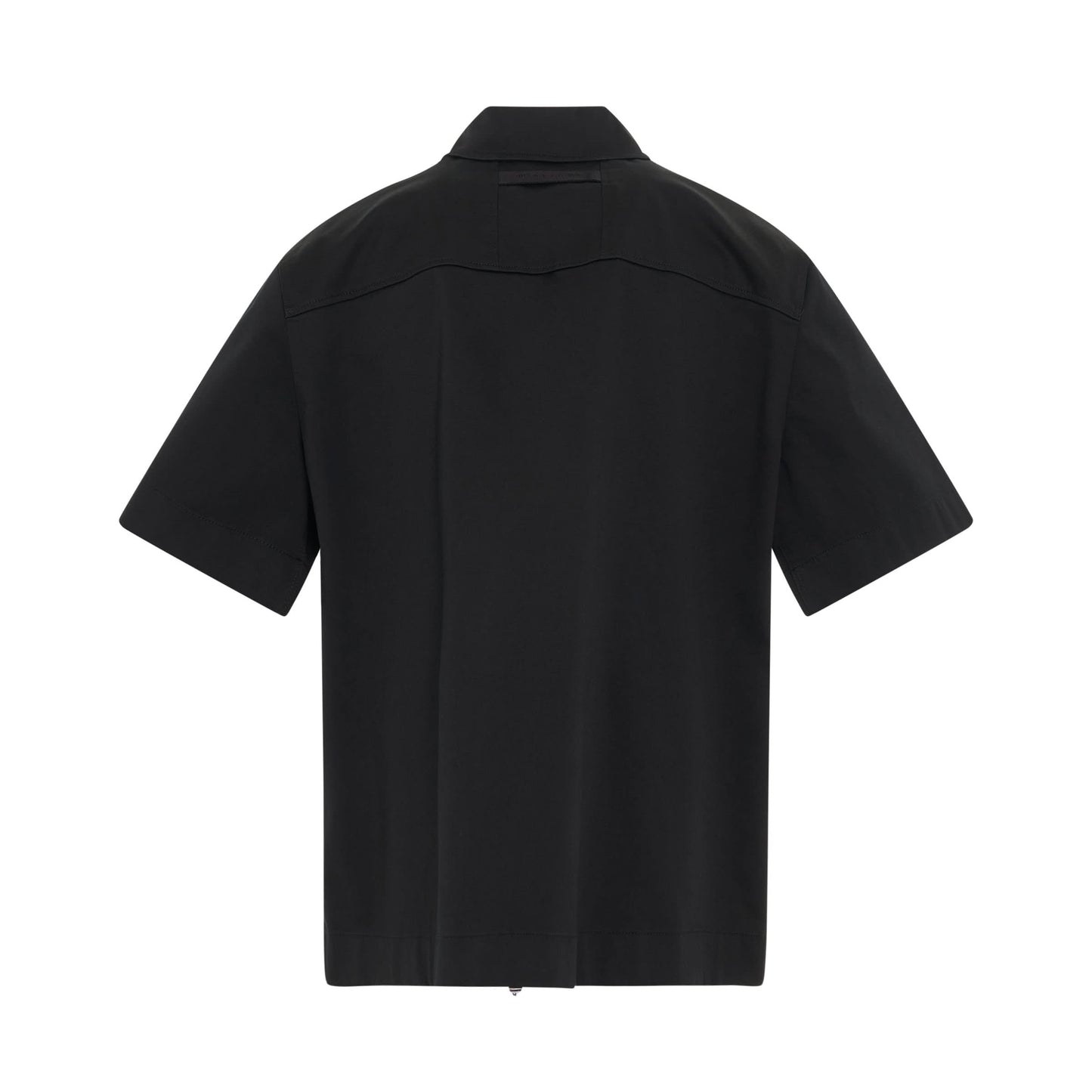 Logo S/S Zip Shirt in Black