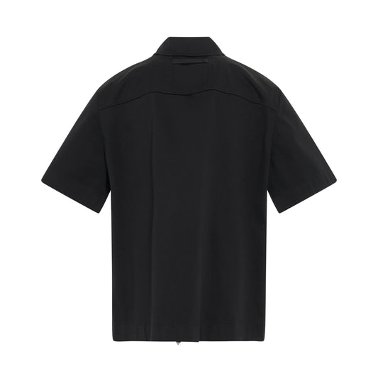 Logo S/S Zip Shirt in Black