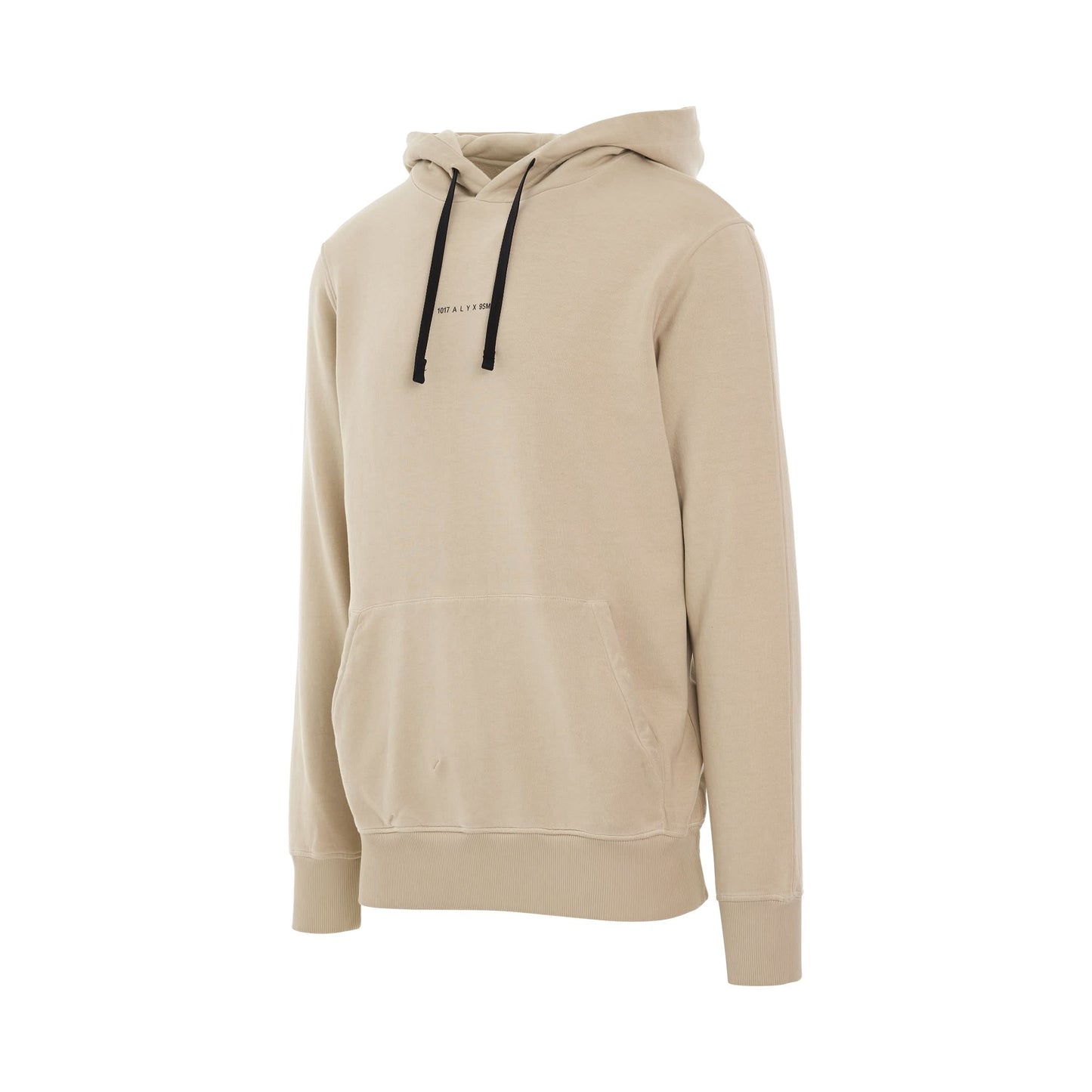 Double Print Logo Hoodie in Off Tan