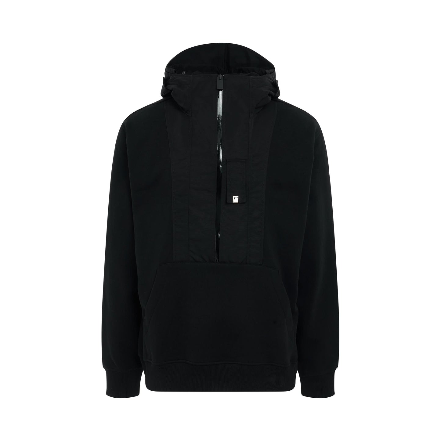 Mid Zip Hoodie in Black