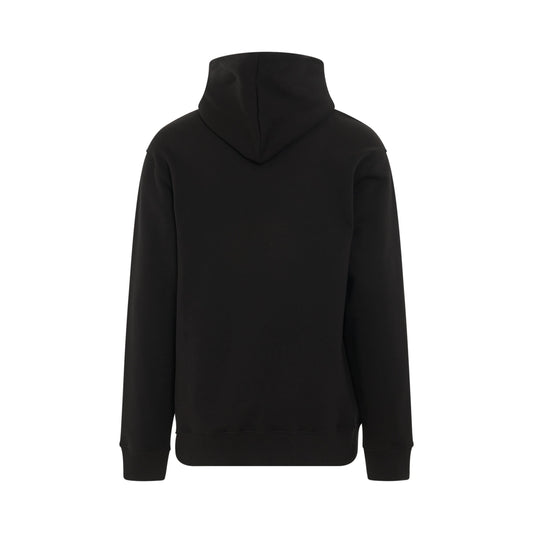 Metal Buckle Collar Hoodie in Black