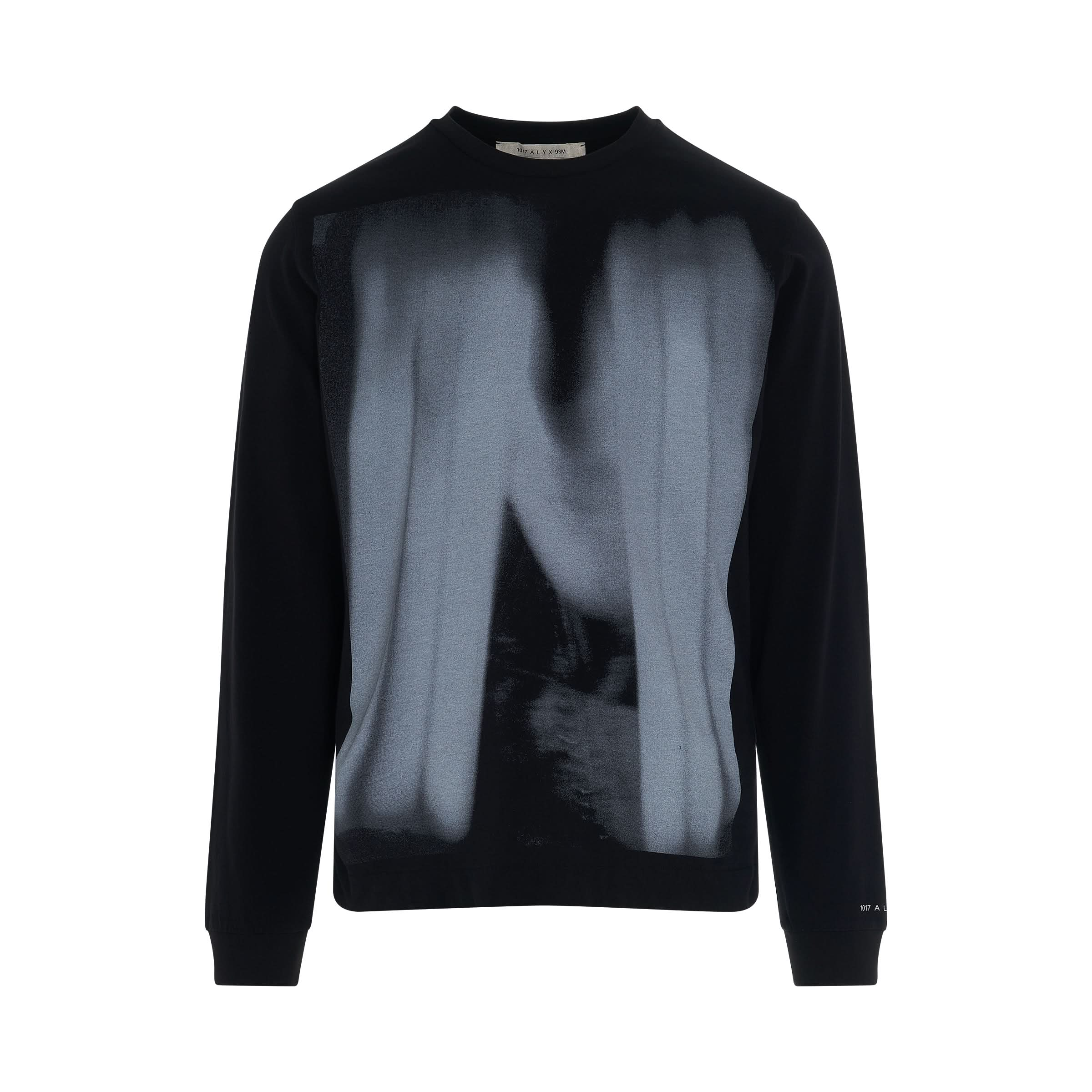 Graphic Printed Long Sleeve T-Shirt in Black