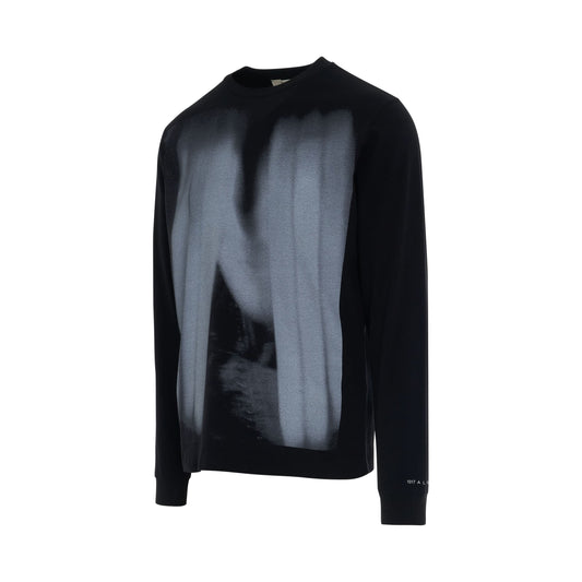 Graphic Printed Long Sleeve T-Shirt in Black