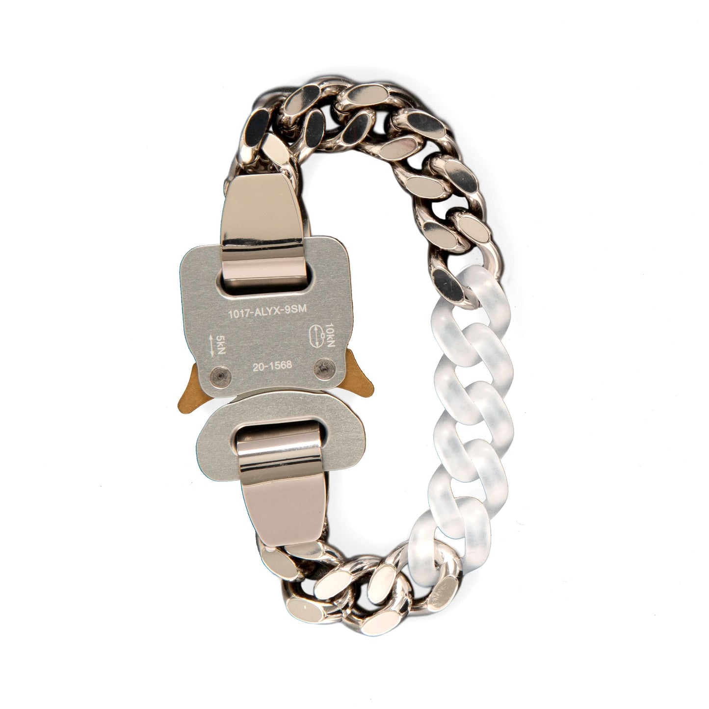 Metal And Nylon Chain Bracelet in Silver/Trans