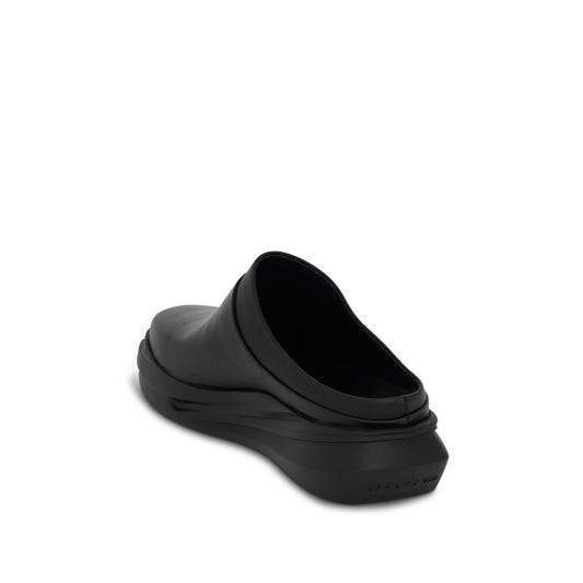 Sleek Leather Mono Mule in Black