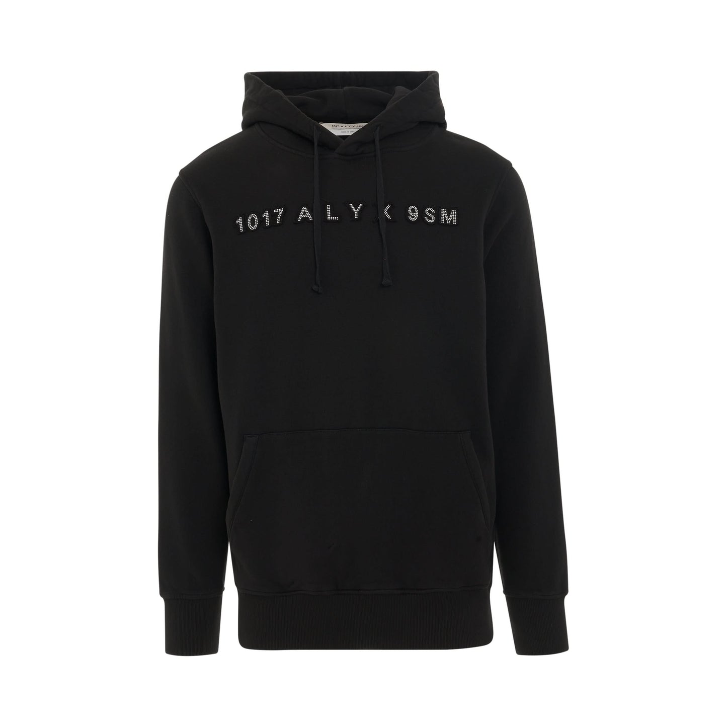 Logo Print Fleece Hoodie in Black