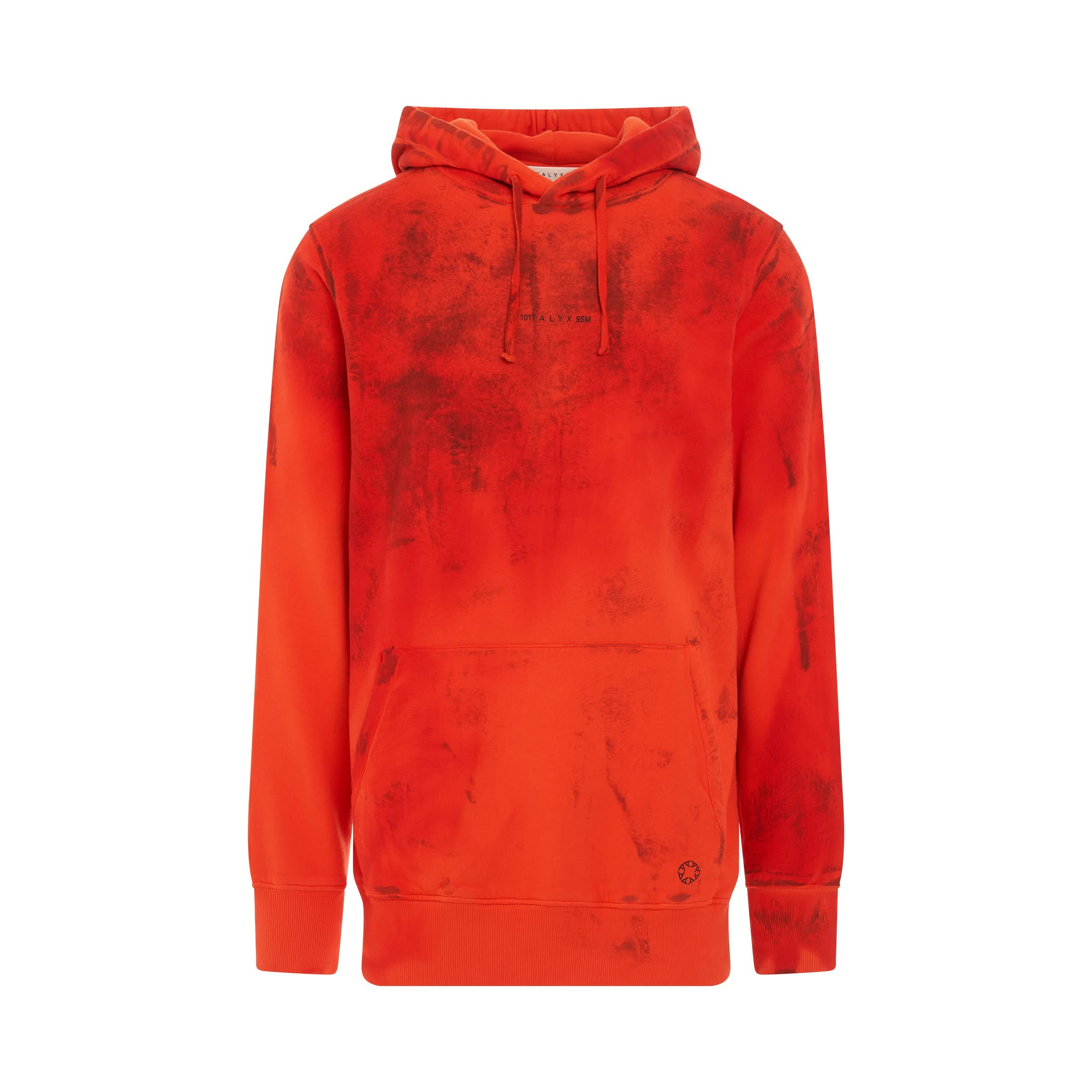 Graphic Print Fleece Hoodie in Red