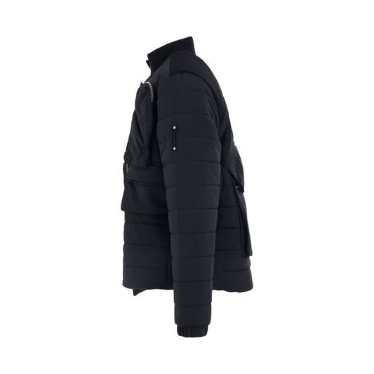 Asymmetric Padded Jacket in Black