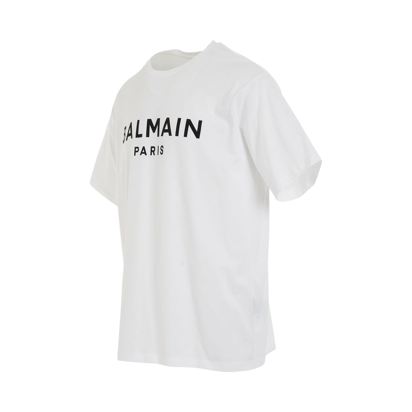 Logo Printed Straight Fit T-shirt in White/Black