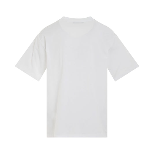 Logo Printed Straight Fit T-shirt in White/Black