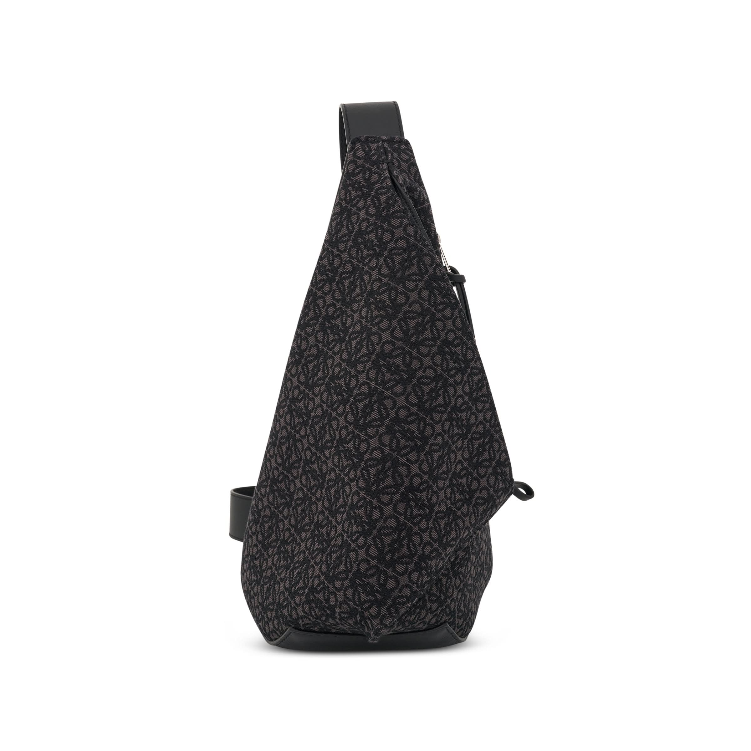 Anton Sling Anagram Jacquard and Calfskin Bag in Anthracite