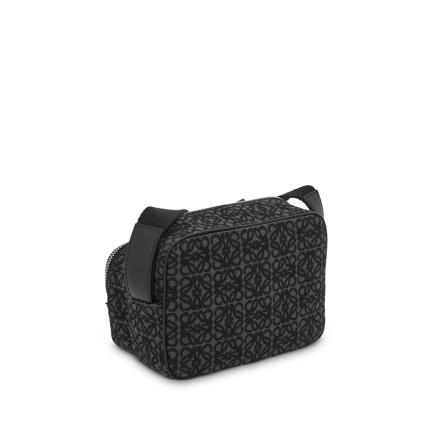 Mini Camera Bag in Anagram Jacquard and Calfskin in Anthacite