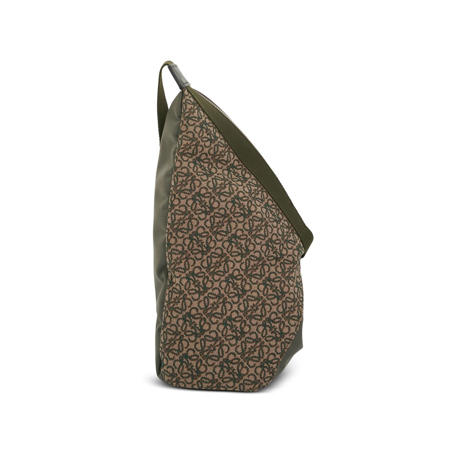 Anton Sling Anagram Jacquard and Canvas Bag in Khaki Green