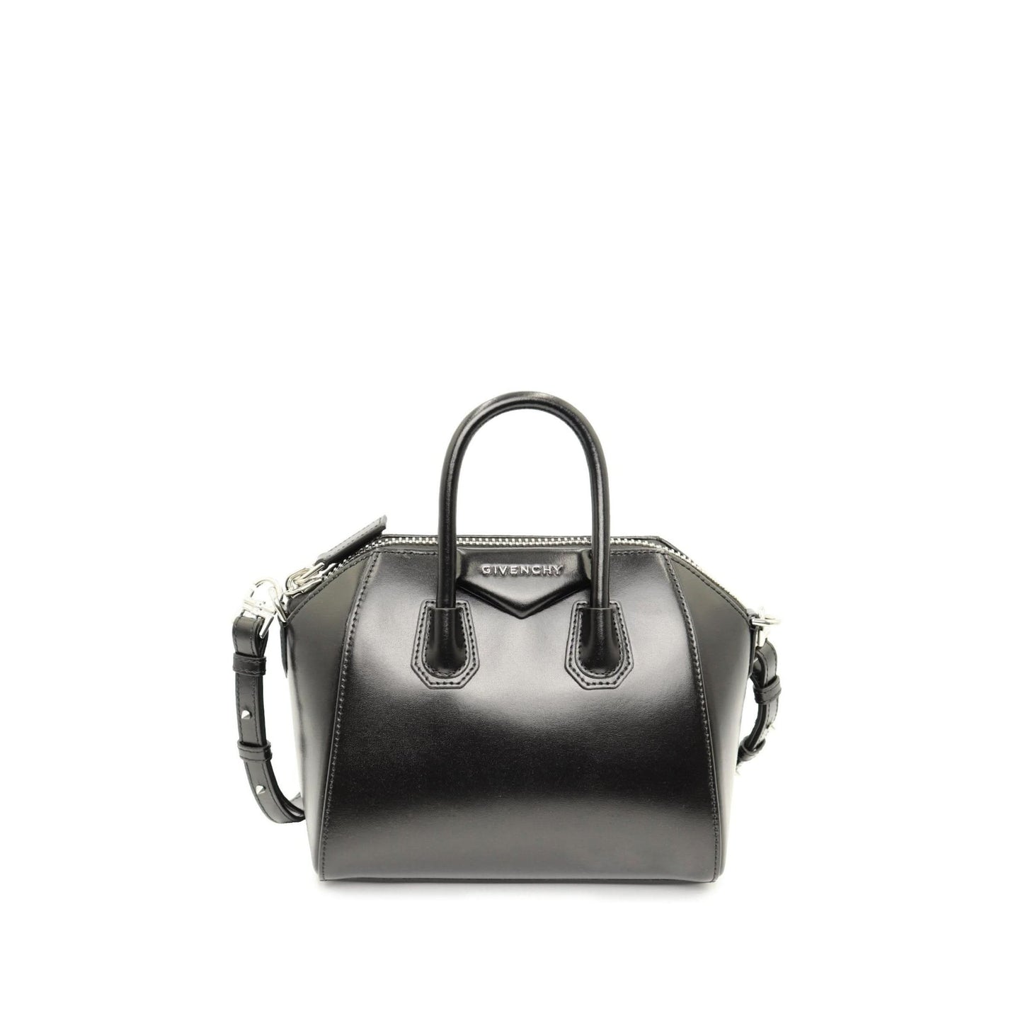 Mini Antigona Bag in Box Leather in Black