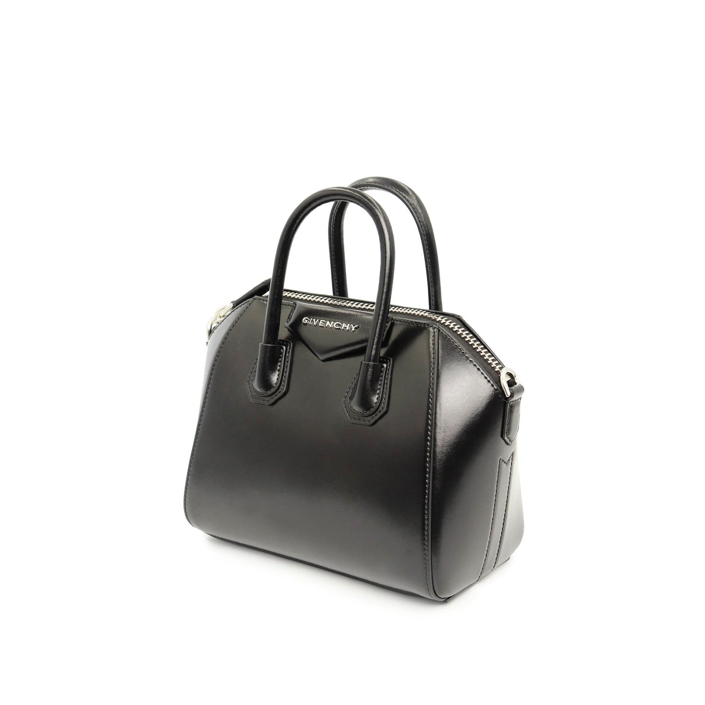 Mini Antigona Bag in Box Leather in Black