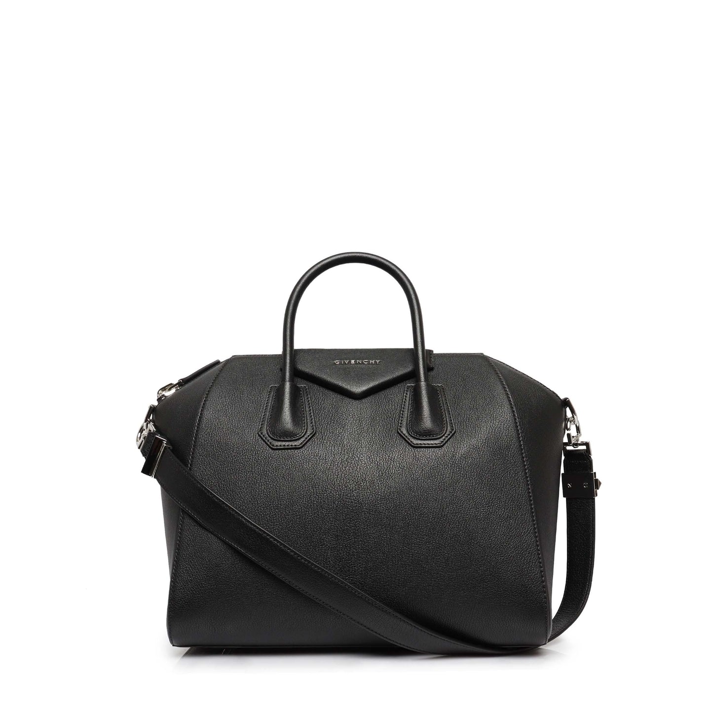 Medium Antigona Bag in Grained Leather in Black