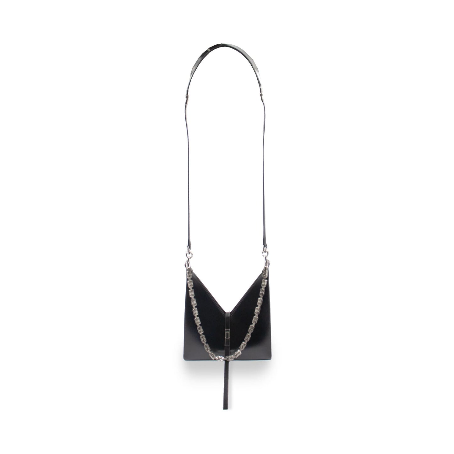 Mini Cut Out Bag in Box Leather in Black